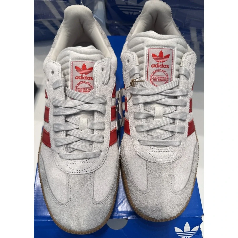 Adidas SAMBA XLG Shoes Men's 13 / Women's 14 White with Red Stripes - New in Box
